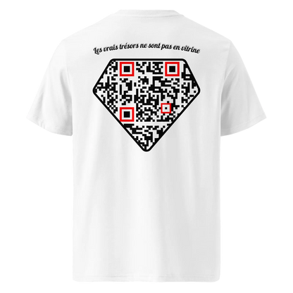 T-shirt QR Code personnalisé Le Diamant – dos avec texte Les vrais trésors ne sont pas en vitrine