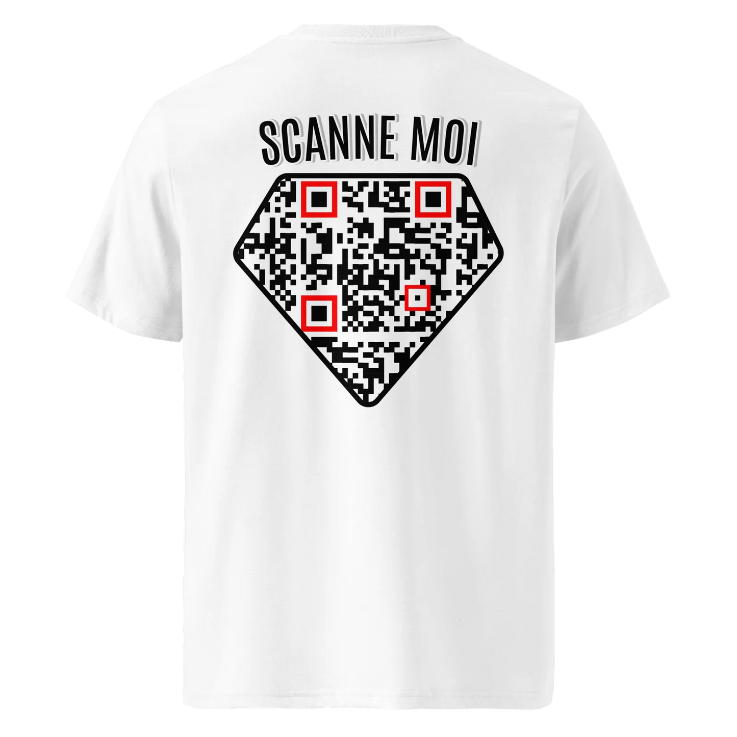 T-shirt QR Code personnalisé Le Diamant – dos avec texte Scanne moi