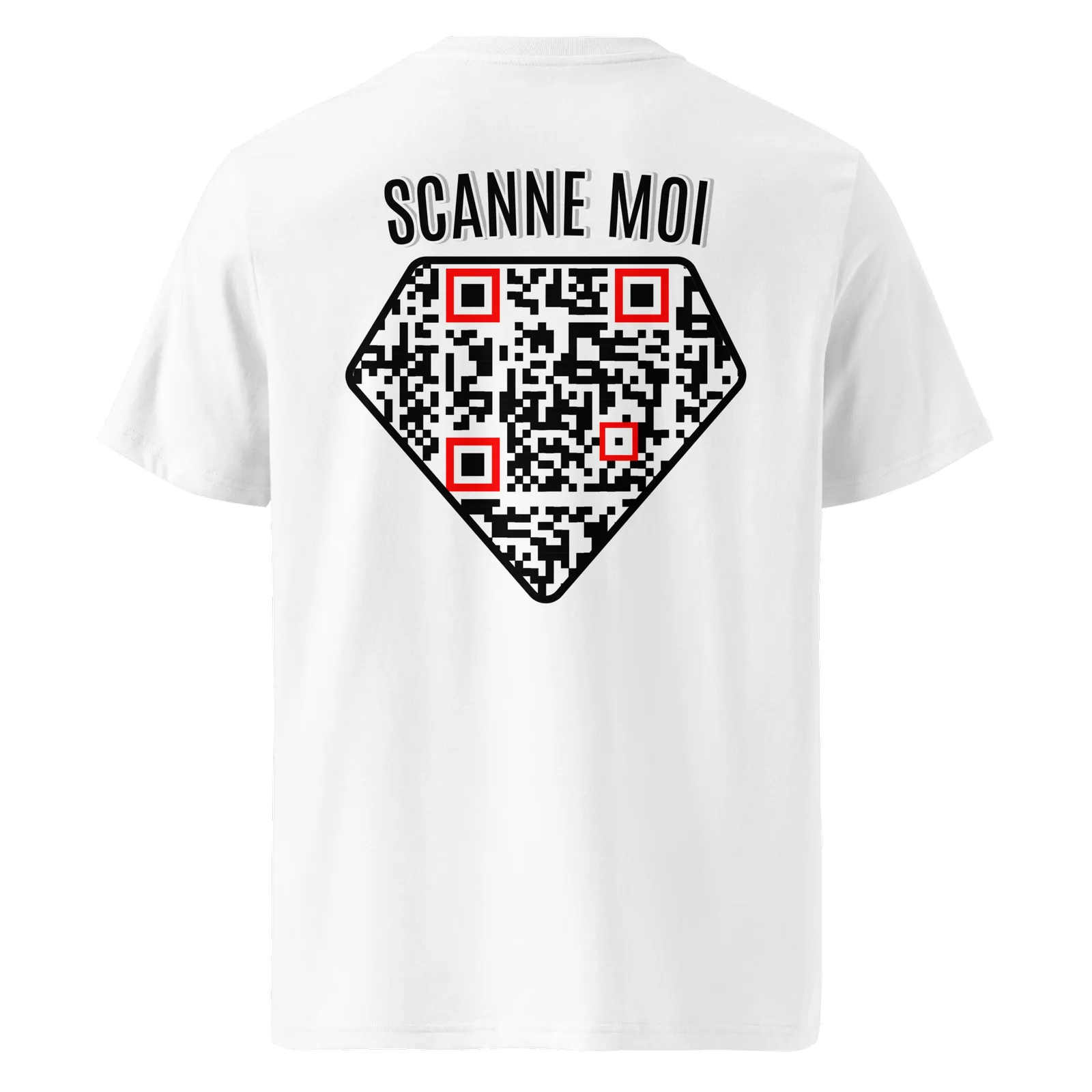 T-shirt QR Code personnalisé Le Diamant – dos avec texte Scanne moi