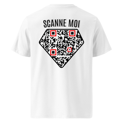 T-shirt QR Code personnalisé Le Diamant – dos avec texte Scanne moi