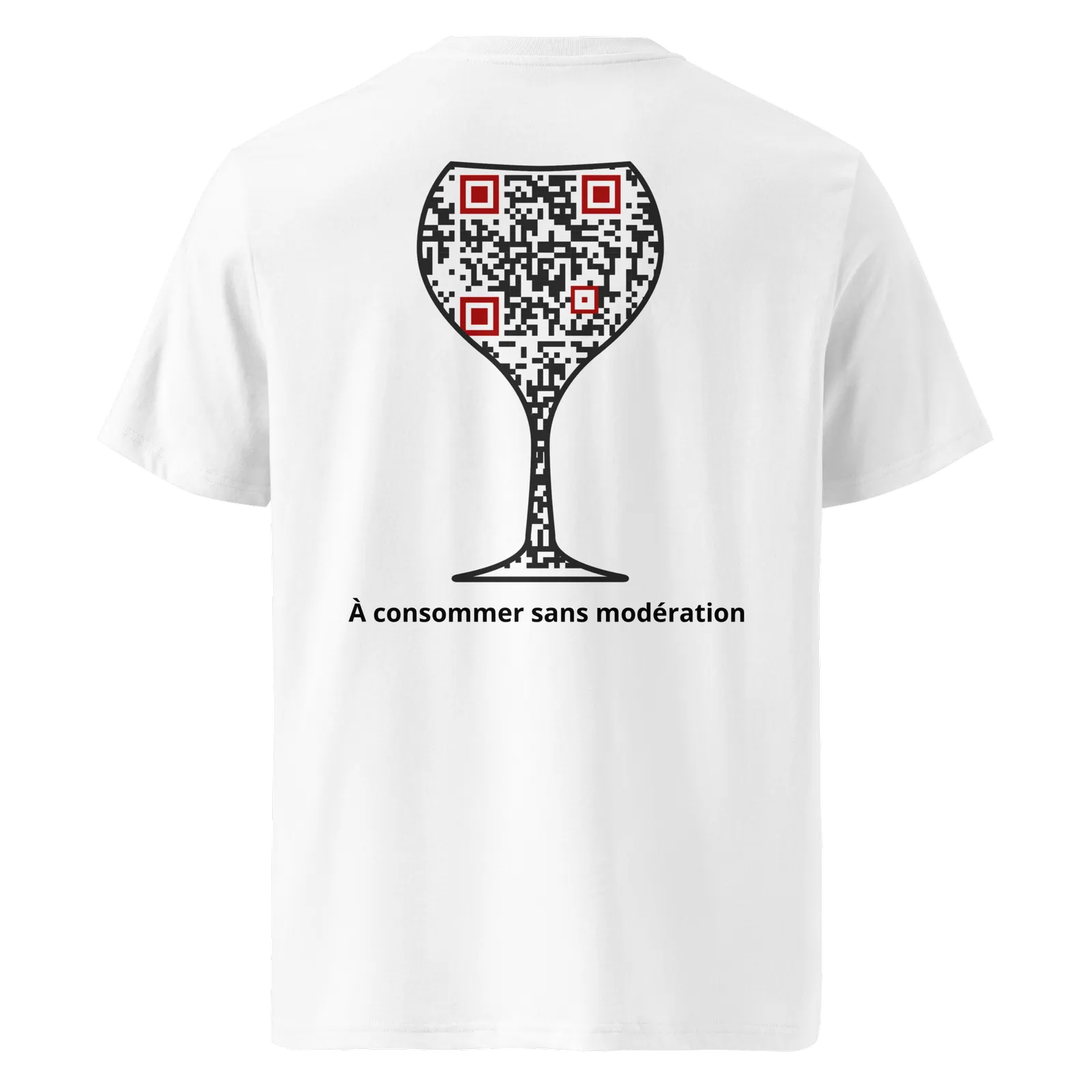 T-shirt QR Code personnalisé Le Verre – dos avec texte À consommer sans modération