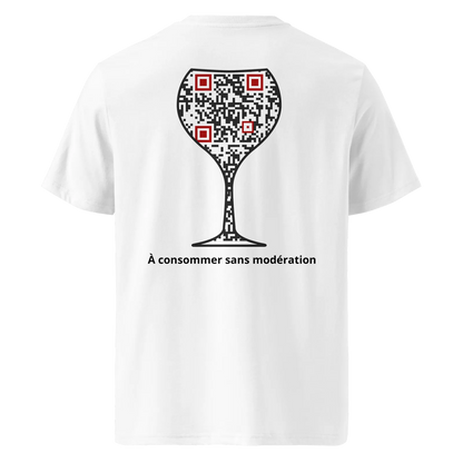T-shirt QR Code personnalisé Le Verre – dos avec texte À consommer sans modération