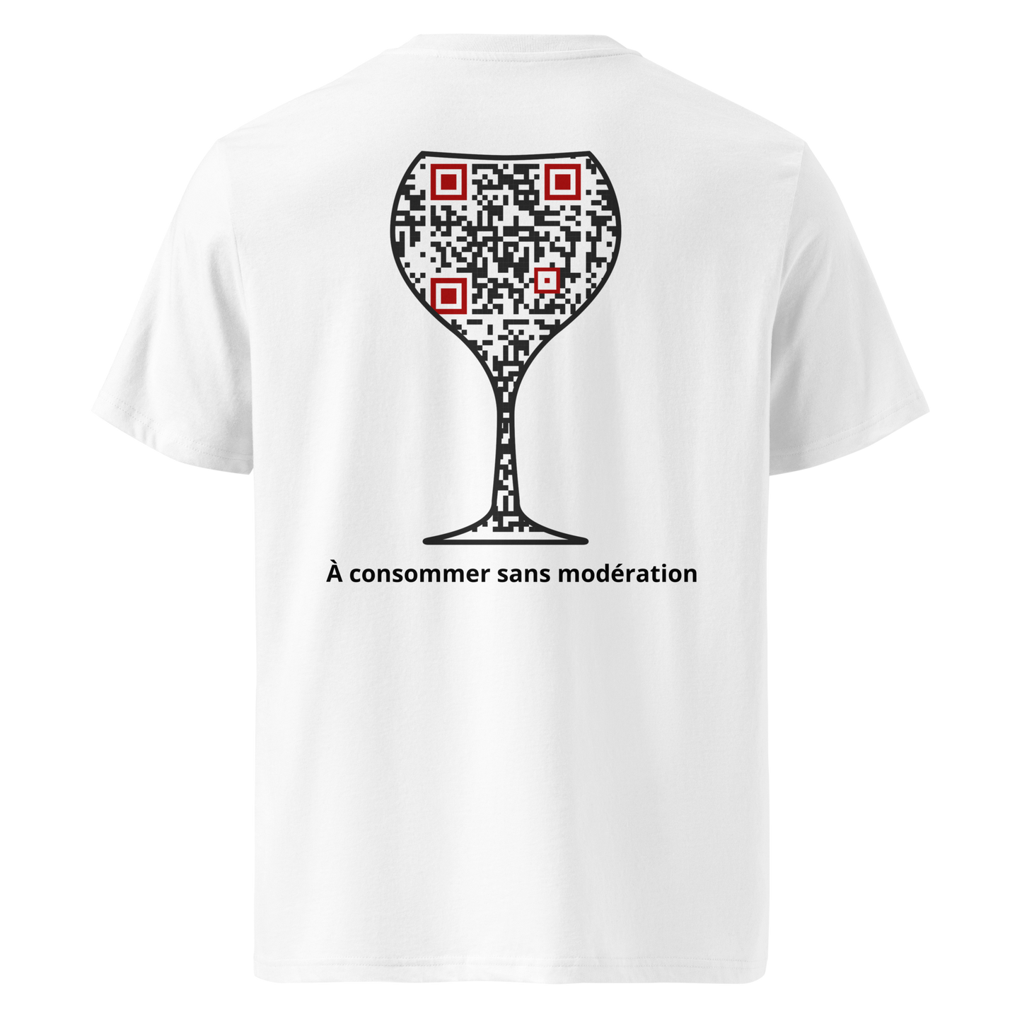 T-shirt QR Code personnalisé Le Verre – dos avec texte À consommer sans modération