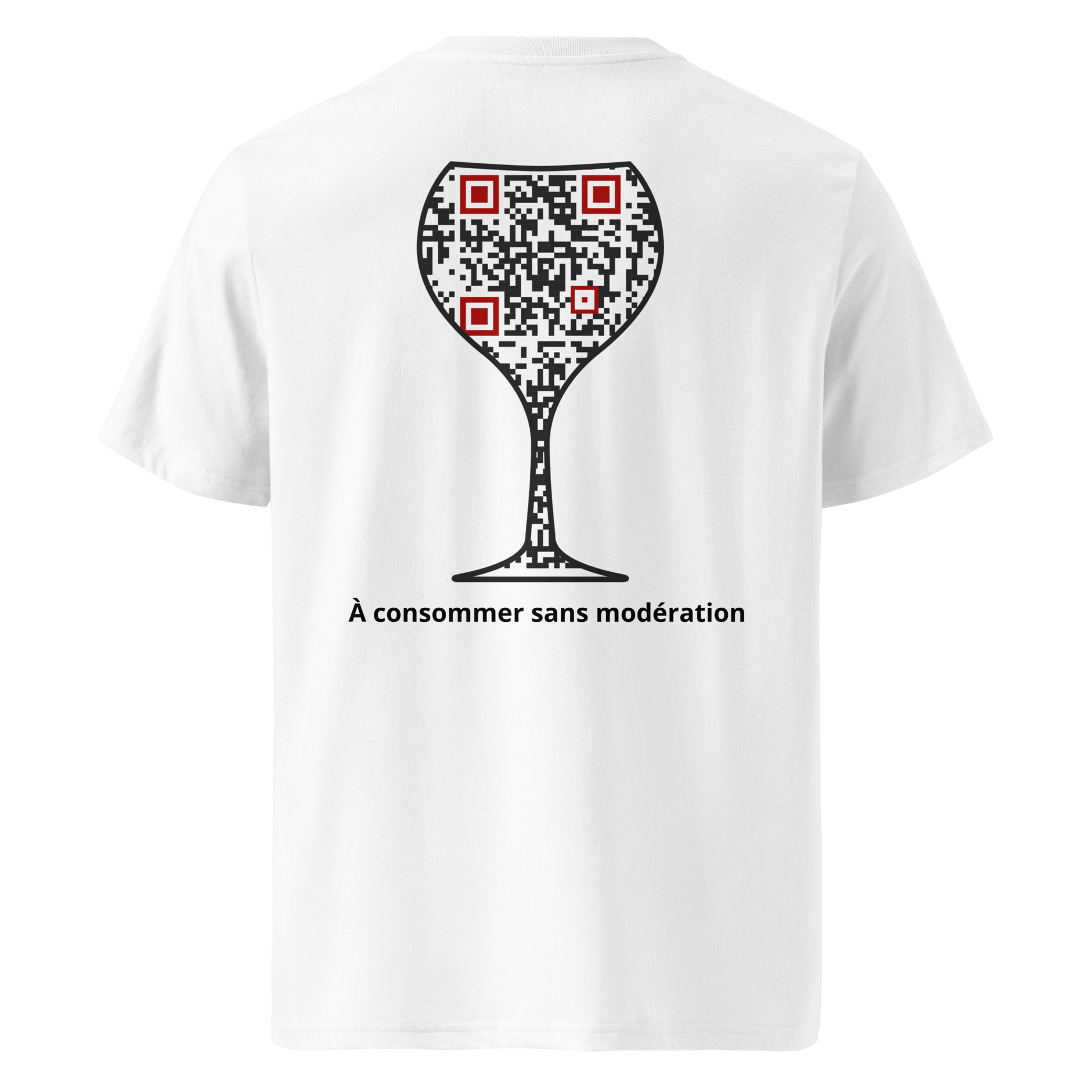 T-shirt QR Code personnalisé Le Verre – dos avec texte À consommer sans modération