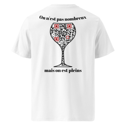 T-shirt QR Code personnalisé Le Verre – dos avec texte On n’est pas nombreux mais on est plein !