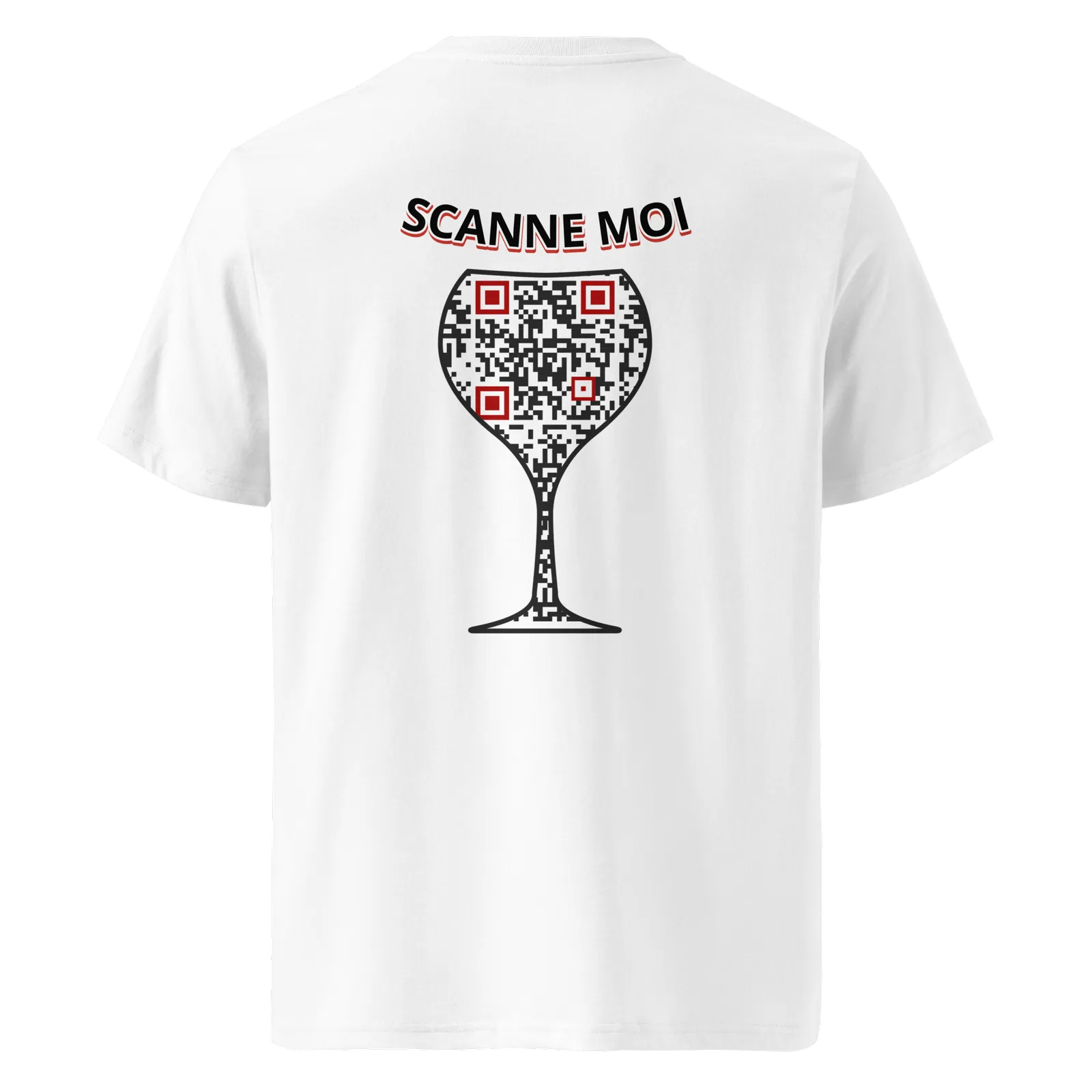 T-shirt QR Code personnalisé Le Verre – dos avec texte Scanne moi