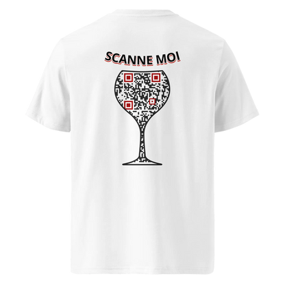 T-shirt QR Code personnalisé Le Verre – dos avec texte Scanne moi