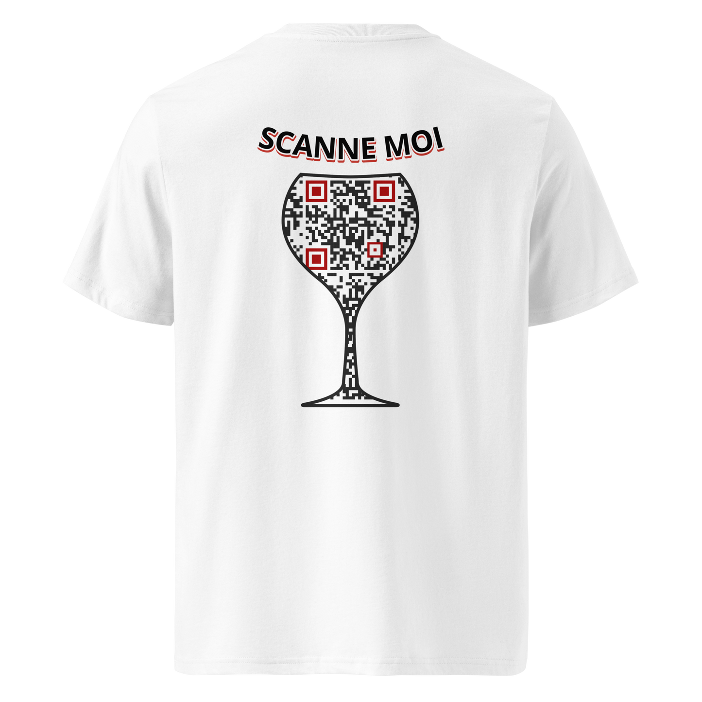 T-shirt QR Code personnalisé Le Verre – dos avec texte Scanne moi