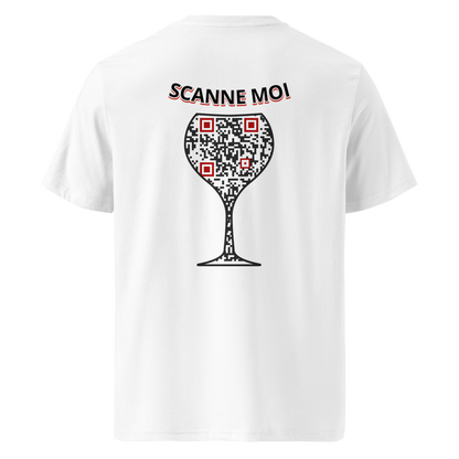T-shirt QR Code personnalisé Le Verre – dos avec texte Scanne moi