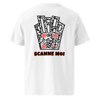 T-shirt QR Code personnalisé Les Frites – dos avec texte Scanne moi