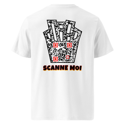 T-shirt QR Code personnalisé Les Frites – dos avec texte Scanne moi