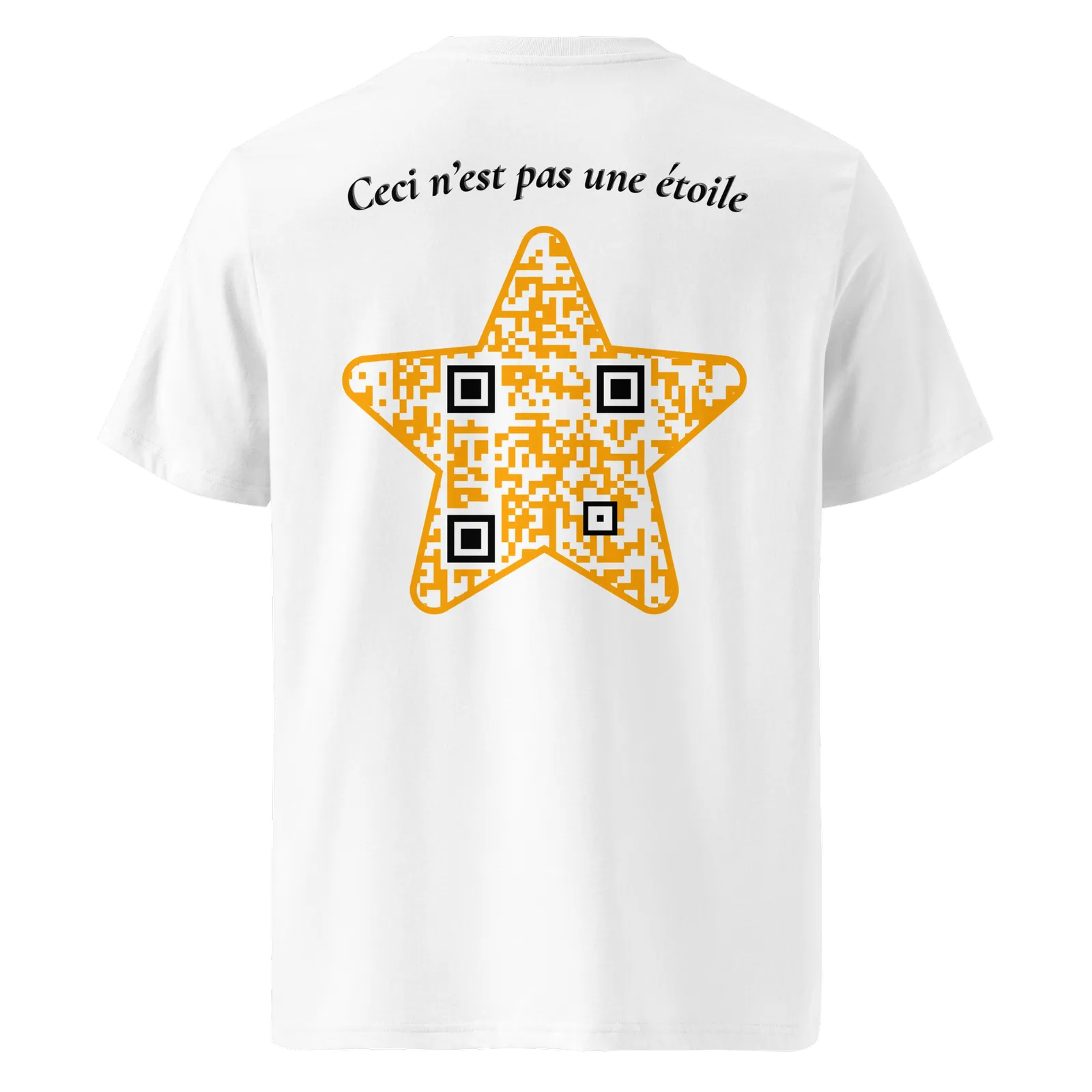 T-shirt QR Code personnalisé L’Étoile – dos avec texte Ceci n’est pas une étoile