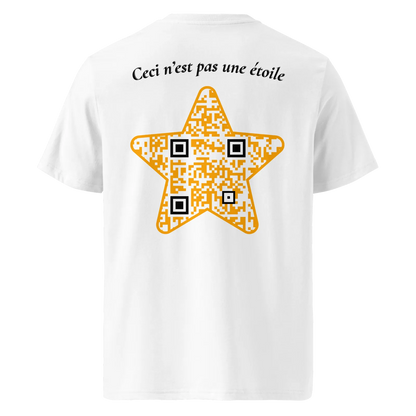 T-shirt QR Code personnalisé L’Étoile – dos avec texte Ceci n’est pas une étoile