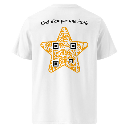 T-shirt QR Code personnalisé L’Étoile – dos avec texte Ceci n’est pas une étoile