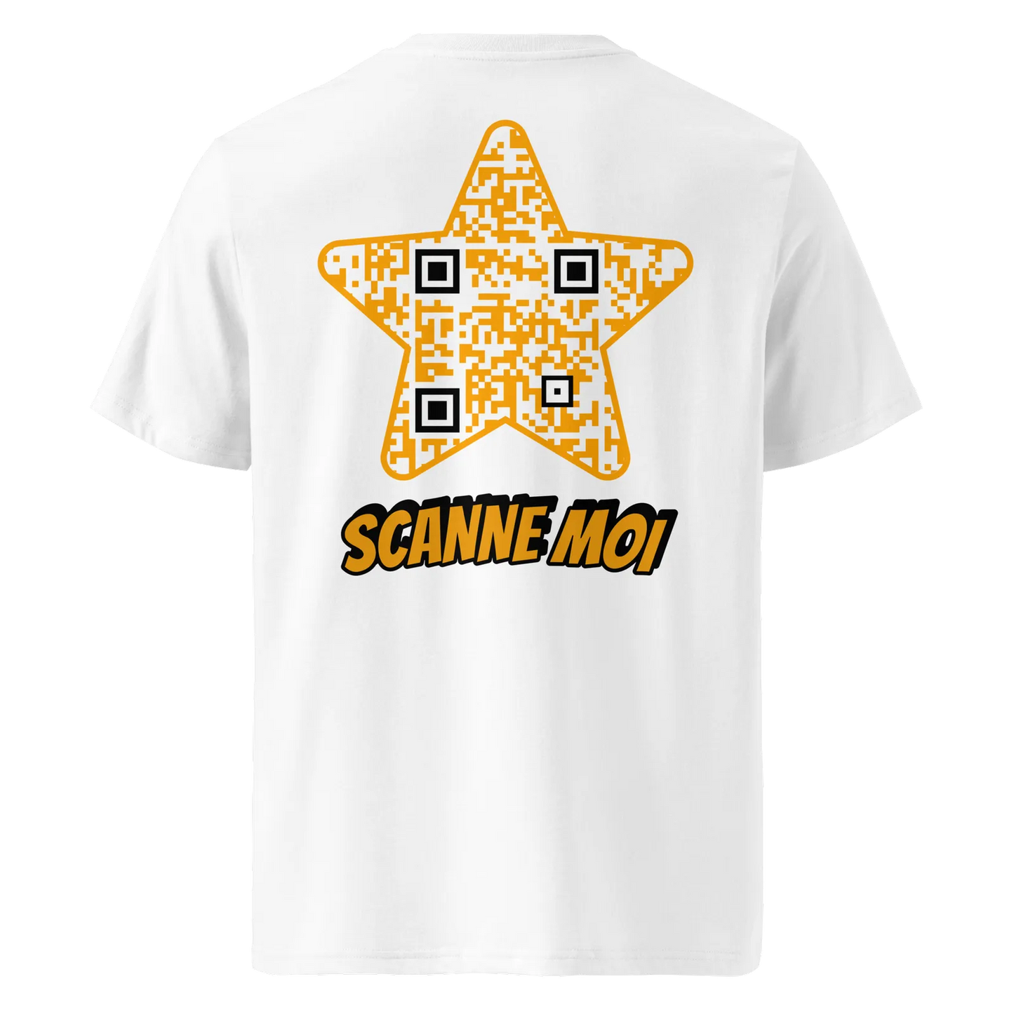 T-shirt QR Code personnalisé L’Étoile – dos avec texte Scanne moi