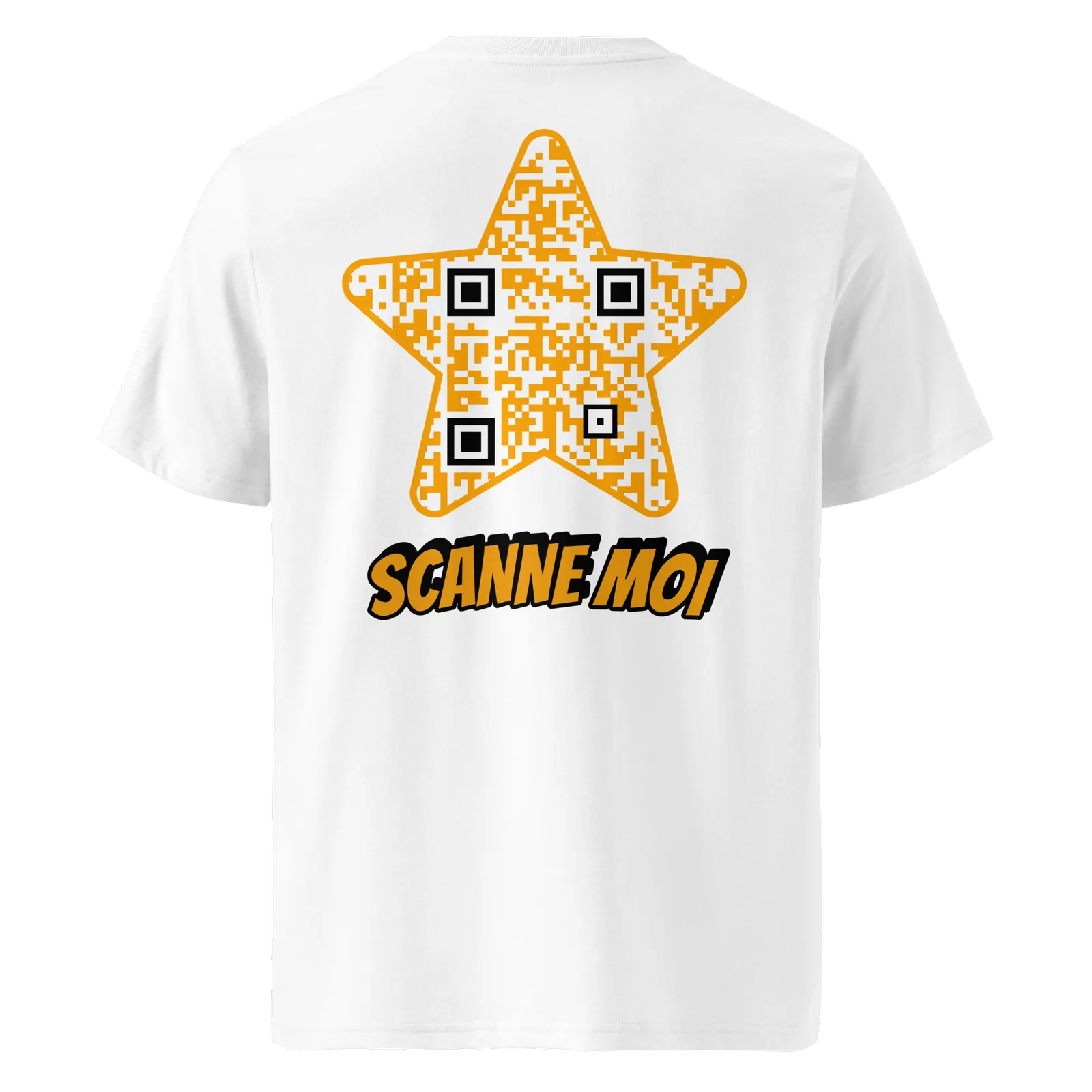 T-shirt QR Code personnalisé L’Étoile – dos avec texte Scanne moi