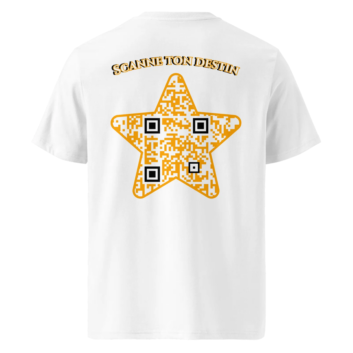 T-shirt QR Code personnalisé L’Étoile – dos avec texte Scanne ton destin