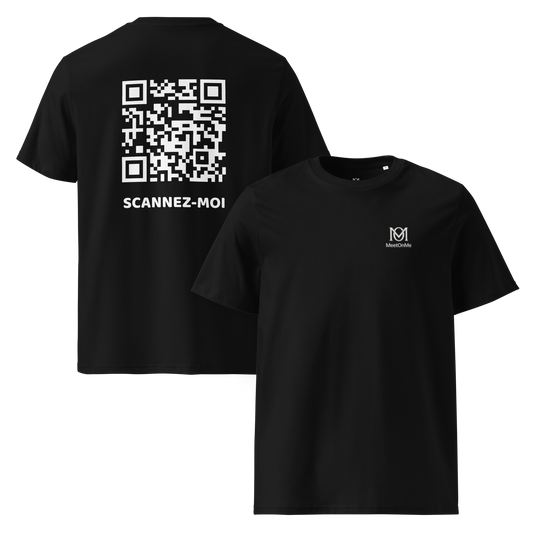 t-shirt qr code personnalisable noir le scannez-moi