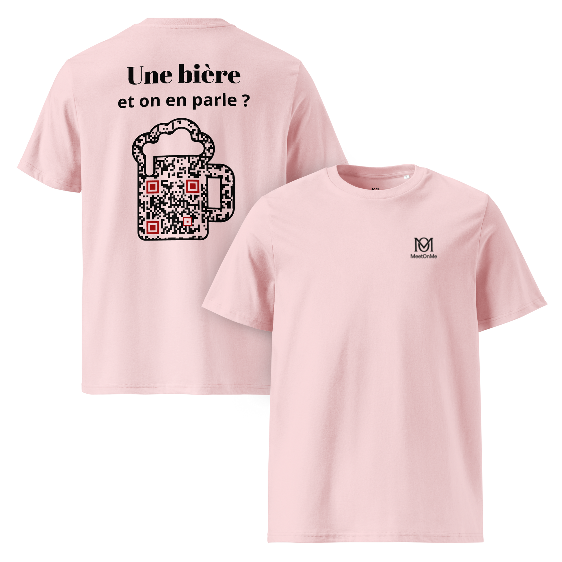 t-shirt qr code personnalisable rose la bière