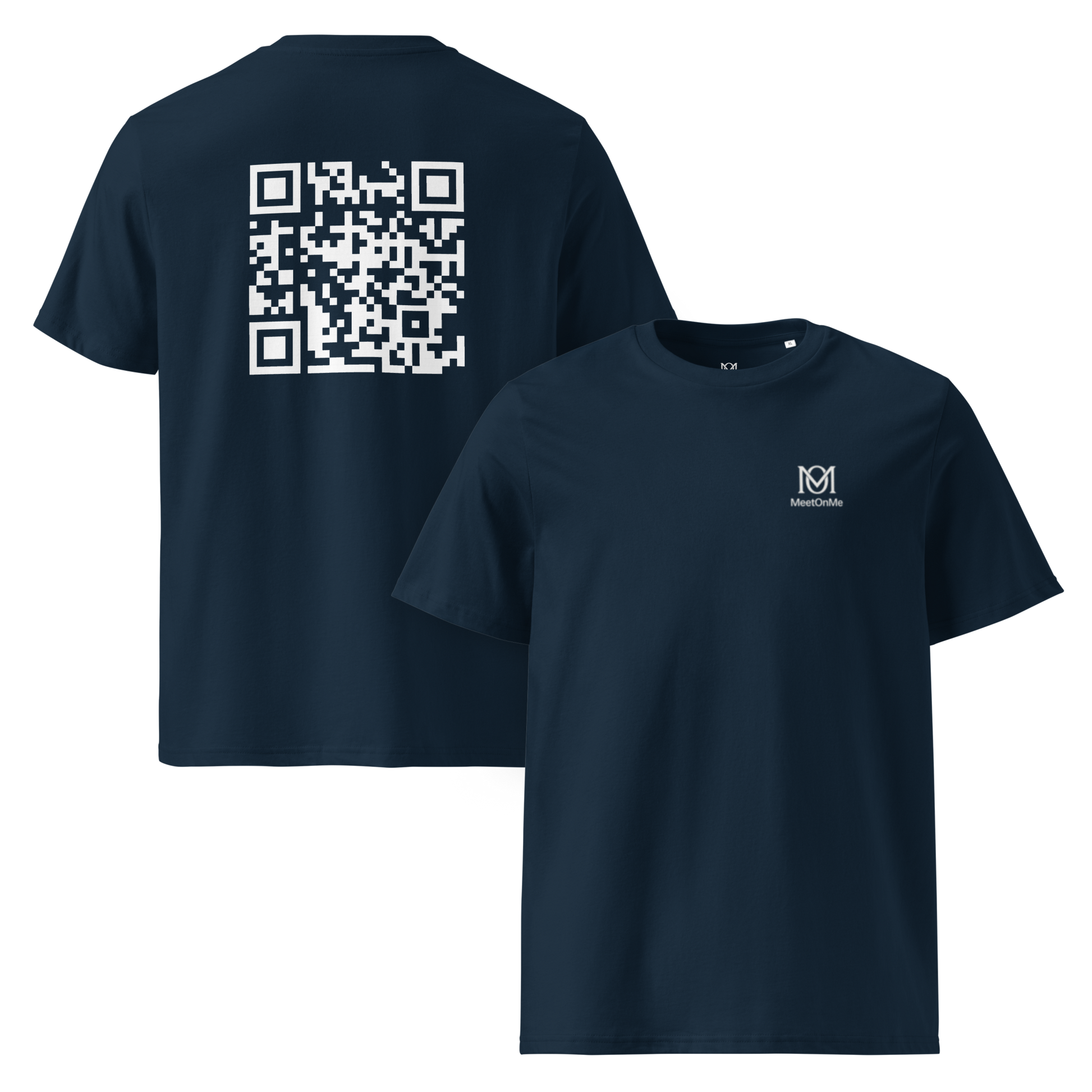 t-shirt qr code personnalisable bleu le classique