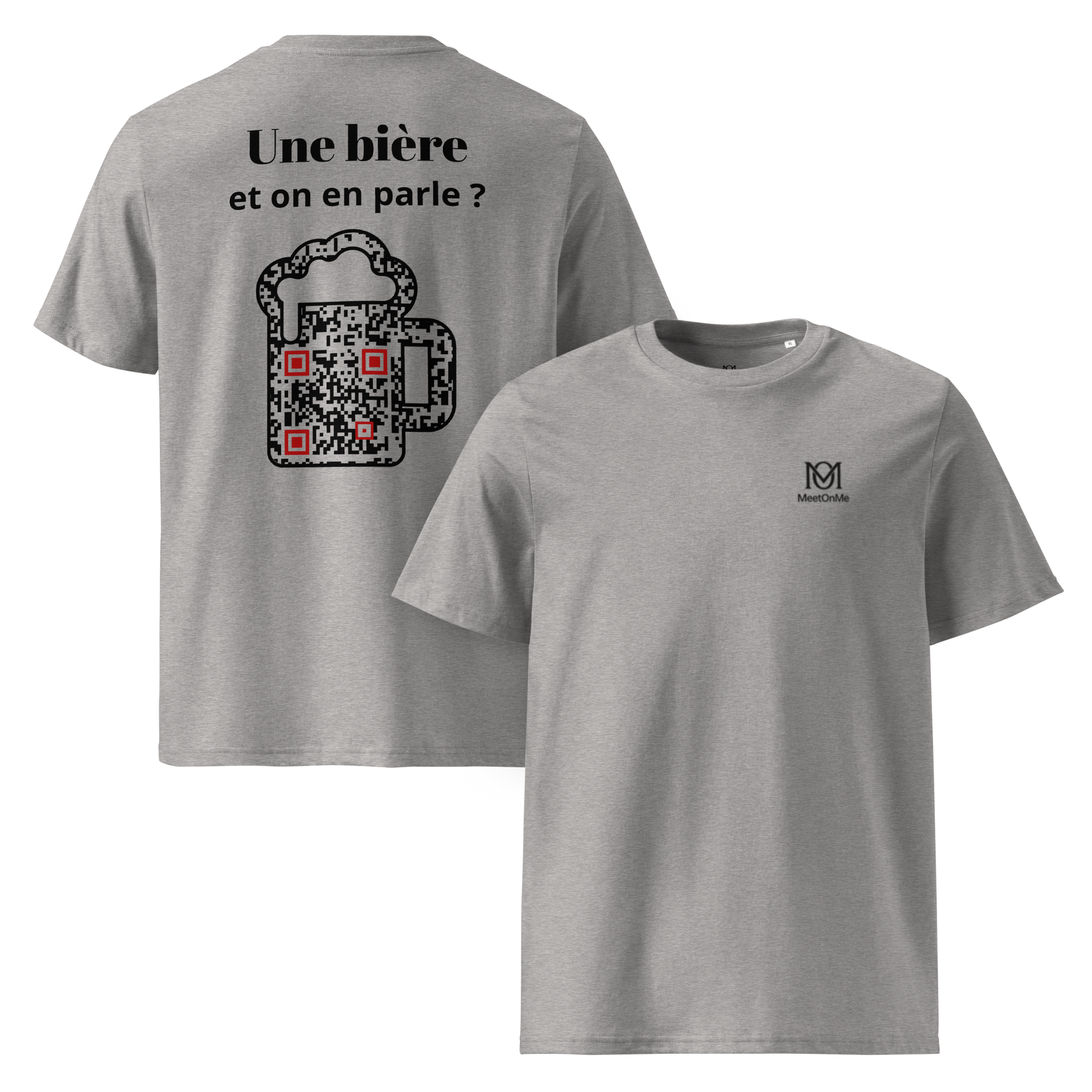 t-shirt qr code personnalisable gris la bière