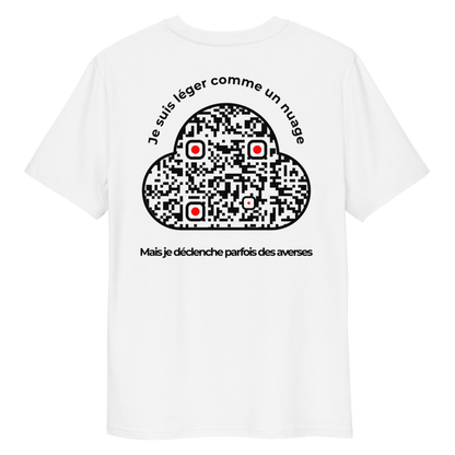 t-shirt unisexe Blanc qr code personnalisable le léger nuage