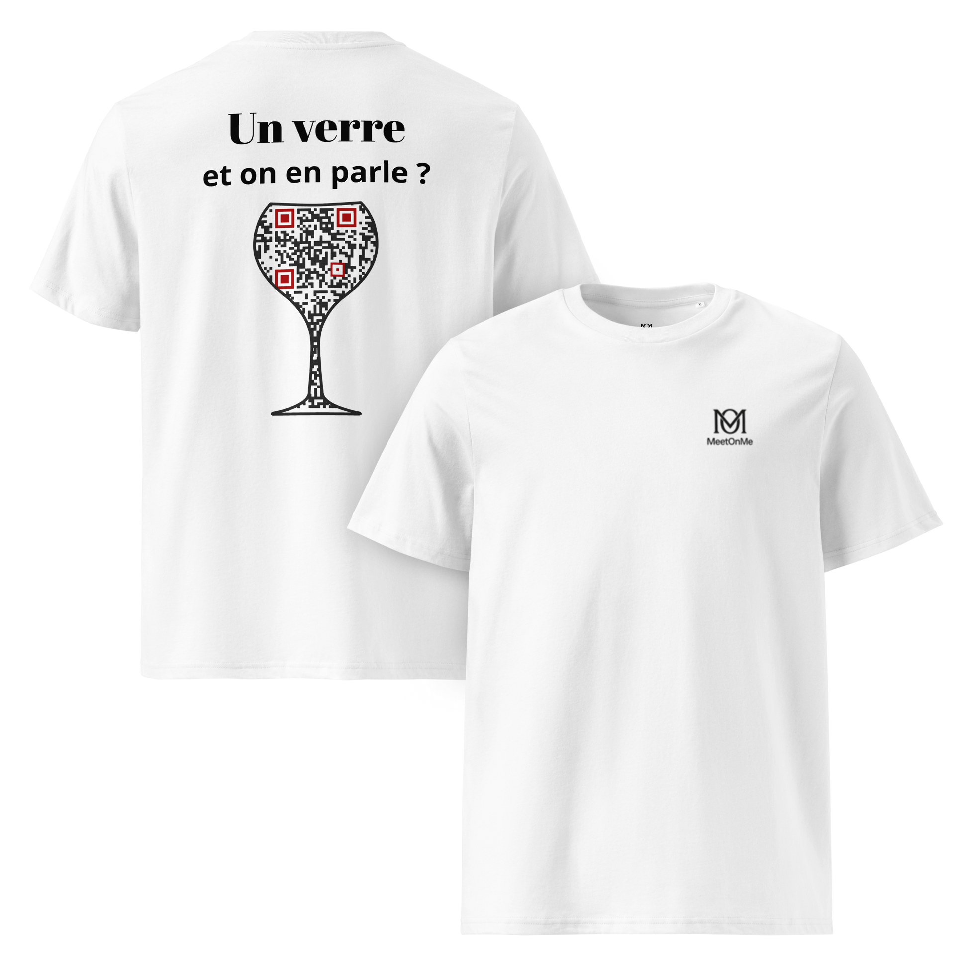 t-shirt qr code personnalisable blanc le verre