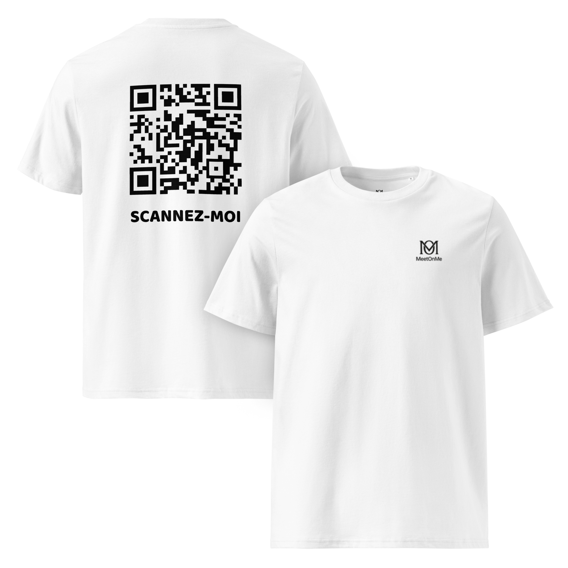 t-shirt qr code personnalisable blanc le scannez-moi BIS
