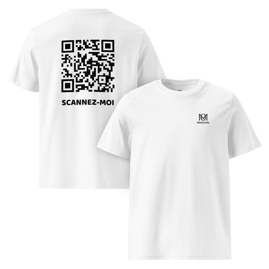 t-shirt qr code personnalisable blanc le scannez-moi BIS