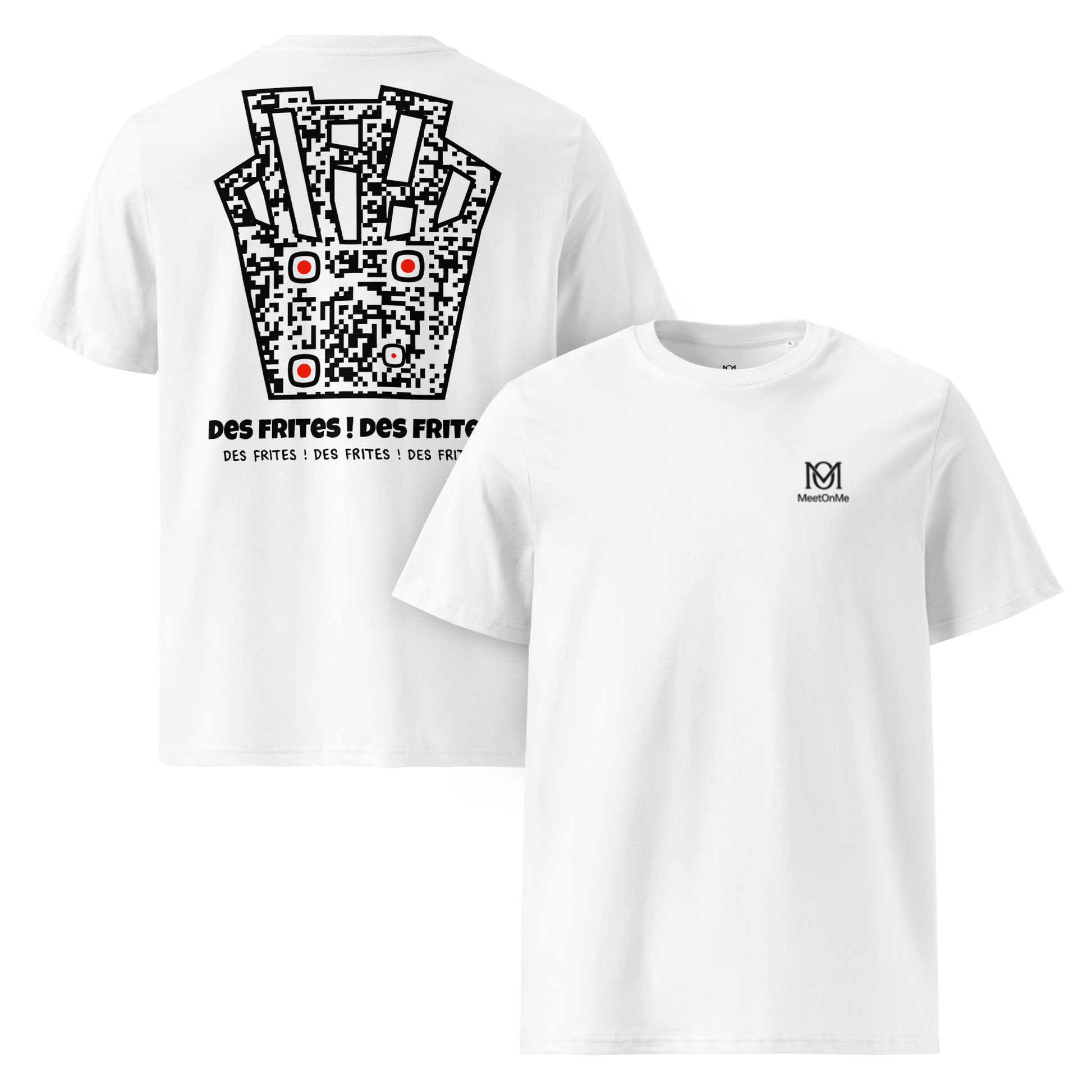 t-shirt blanc qr code personnalisable les frites