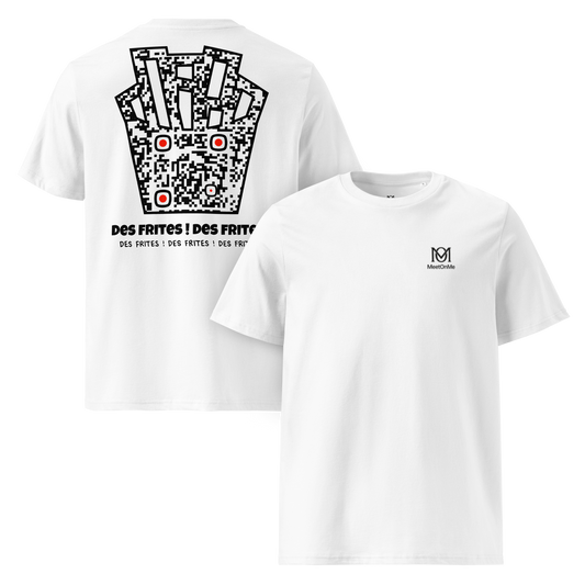t-shirt blanc qr code personnalisable les frites