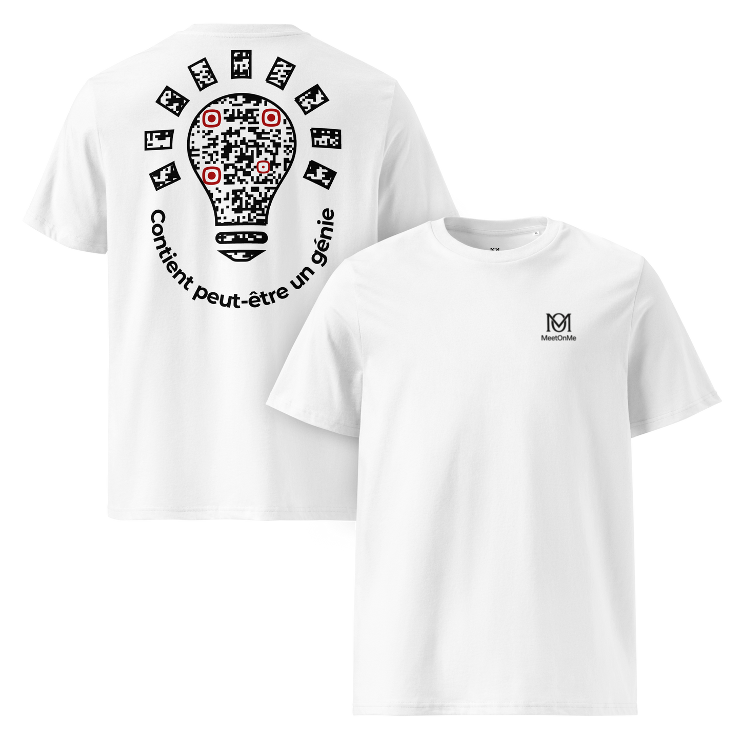 t-shirt blanc qr code personnalisable le génie