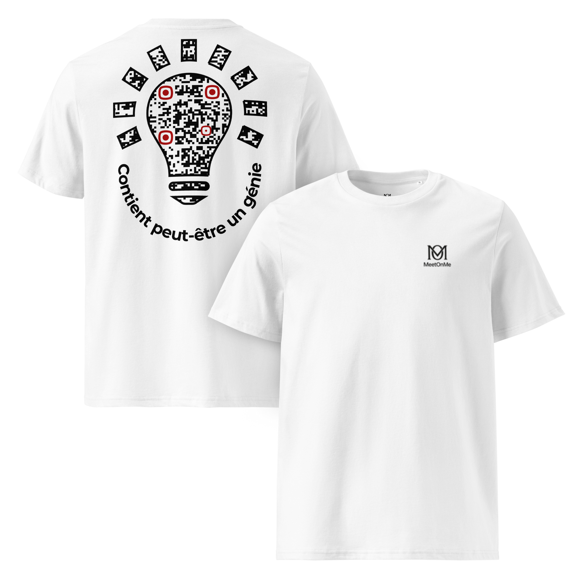 t-shirt blanc qr code personnalisable le génie