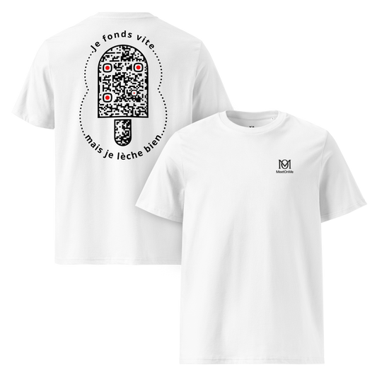 t-shirt unisexe blanc qr code personnalisable le fondant