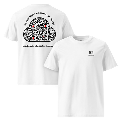 t-shirt unisexe Blanc qr code personnalisable le léger nuage